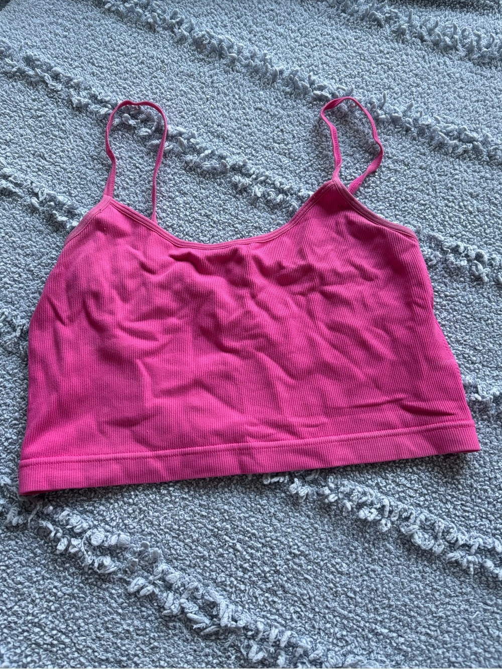 Garage Bright Pink Ribbed Cami